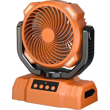 Campingventilator, Wiederaufladbarer Tragbarer Ventilator Mit 10000 Mah Akku, Leistungsstarker Ventilator Mit Led-licht, 3 Geschwindigkeitsstufen, Outdoor-tischventilator