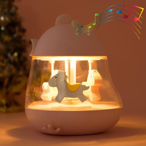 Karussell-nachtlicht – Verstellbare Led-lampe Mit Spieluhr – Fürs Baby-/kinderzimmer – Usb-aufladbar – 1 Stück