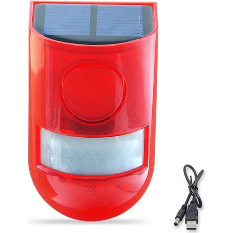Solar-alarmleuchte Mit Bewegungsmelder Und Fernbedienung, Wasserdicht (ip65), 4 Betriebsmodi, 110 Db Lautstärke, Sicherheits-sirene Für Haus, Bauernhof, Scheune, Villa Und Garten