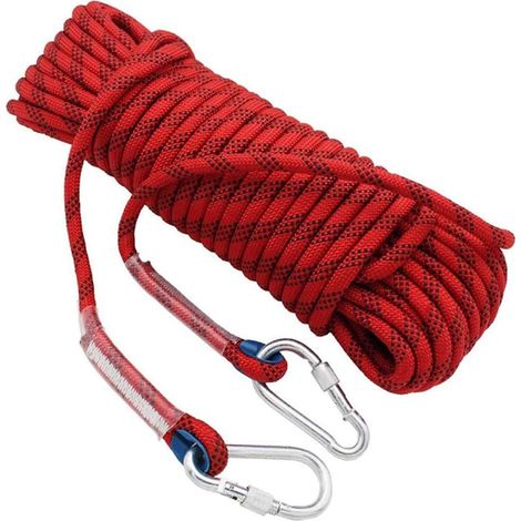 Kletterseil – 12 Mm – 1200 Kg Bruchlast – 10 M Oder 20 M Länge – Mit 2 Karabinern – Für Outdoor-aktivitäten