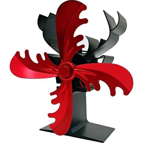Kaminventilator Im Rentier-design, 4-blatt-holzofenventilator, Wärmezirkulation, Leiser Betrieb, Autark