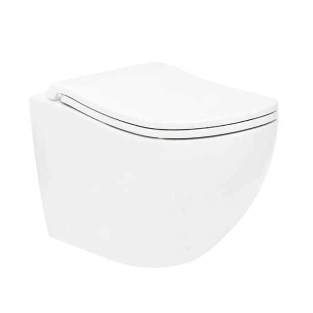 Swiss Aqua Technologies Ergo Wand-WC ohne Spülrand Tornado mit verdeckten Befestigungen + SoftClose-Sitz (SATERG1)