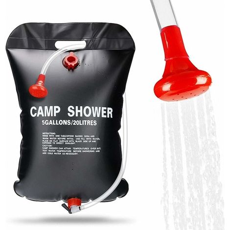 Solarduschsack – 20 L – Für Camping, Wandern, Gartenarbeit Und Outdoor-aktivitäten – Tragbar Und Faltbar – Mit Duschkopf Und Schlauch