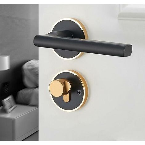 Innentürgriff – Abschließbar – Lochabstand 58 Mm – Geeignet Für Türen Mit Einer Stärke Von 35 Bis 45 Mm – Mattschwarze Oberfläche – 1 Stück