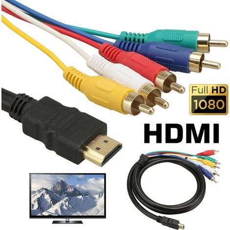 Hdmi-auf-5-rca-kabel – Vergoldete Anschlüsse – Auflösungen Bis Zu 1080p – Dolby Truehd, Dts-hd Master Audio – Für Hd-fernseher Und Heimkinosysteme – 1 Stück