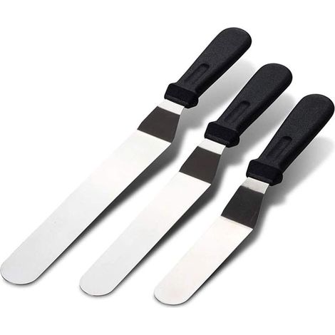 Abgewinkelter Zuckergussspatel - Edelstahl - Zum Dekorieren Von Kuchen Und Gebäck - 3er-set (27,4 Cm, 32,5 Cm, 37,6 Cm)