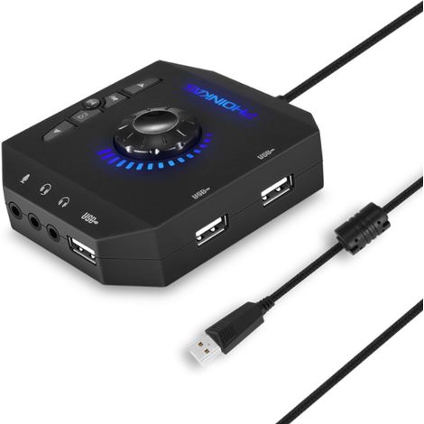 Externe Soundkarte – Usb 2.0 – 7.1 Kanäle – Kompatibel Mit Windows, Linux Und Macos – 3,5-mm-klinkenanschluss (ein-/ausgang) – 120 Cm Kabel – 1 Stück