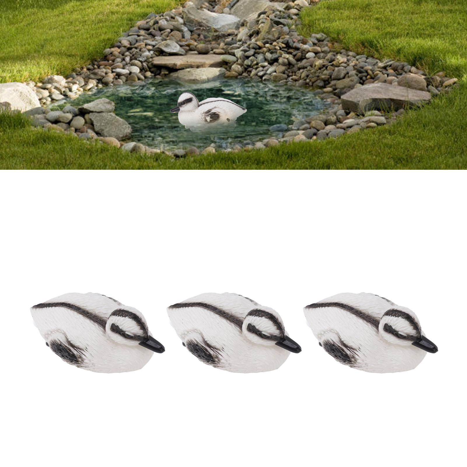 Set Mit 3 Kunststoff-entenküken Für Terrassenteiche, Schwimmende Enten, Geeignet Für Gartenteiche Oder Teichdekoration (typ C)