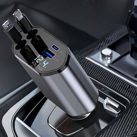 Klvgtifs Pu – 120-w-schnellladegerät Fürs Auto Mit 2 Usb-c-kabeln – Universalstecker, Keine Batterien Erforderlich, 13,8 V Ausgang