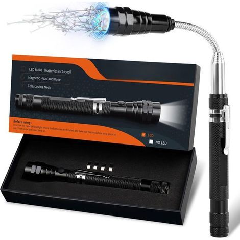 Klvgtifs Pu – Geschenkidee Für Männer: Teleskopisches Magnetwerkzeug Mit Led, Ungewöhnliches Und Nützliches Gadget, Originelles Geschenk Für Männer, Geburtstagsgeschenk Für Männer