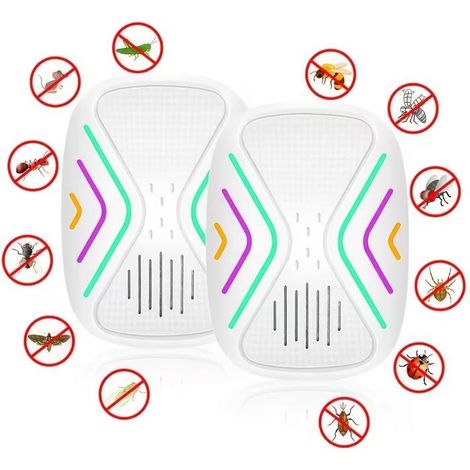 Klvgtifs Pu - 2er-pack Ultraschall-mückenabwehrgeräte - Wehrt Mäuse, Ameisen, Spinnen Und Mücken Ab
