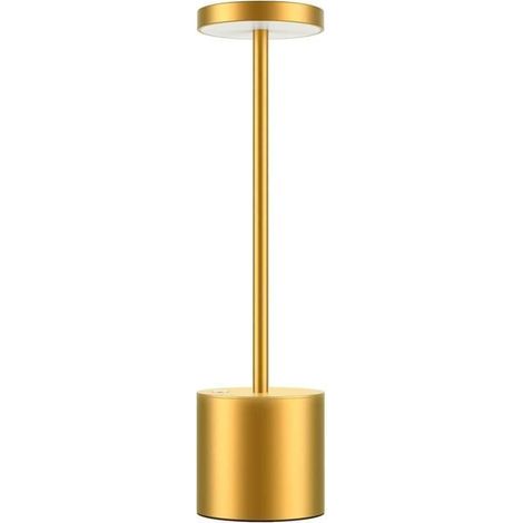 Klvgtifs Pu – Wiederaufladbare Kabellose Tischleuchte, 3600-mah-led-schreibtischlampe Im Metalldesign Mit Usb-ladeanschluss, 3 Farbmodi, Für Den Nachttisch, Gold