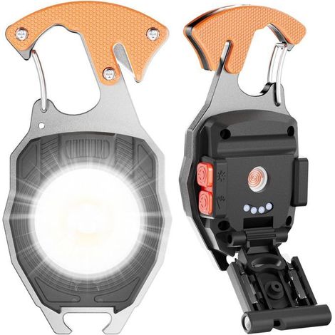 Klvgtifs Pu – Kleine, Wiederaufladbare, Tragbare Taschenlampe, Mini-cob-schlüsselanhängerlampe Mit Magnetfuß Zum Angeln Und Radfahren