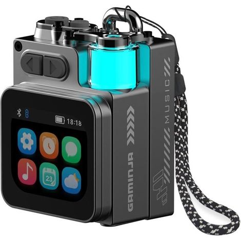Klvgtifs Pu – Mini-bluetooth-lautsprecher, Tragbar, Wasserdicht – Kabelloser Metalllautsprecher Mit 2-zoll-bildschirm, Wecker, Wetteranzeige Und Hd-rgb-sound