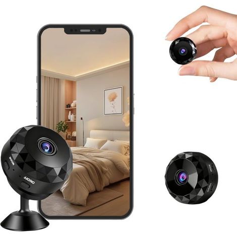 Klvgtifs Pu – Mini-wlan-kamera Für Den Innenbereich, Hd-1080p-wlan-kamera Für Den Außenbereich, Mobile App (ios/android), Innen/außen, Schwarz