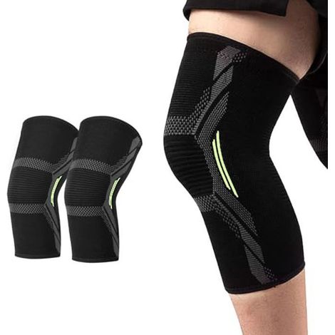 Klvgtifs Pu - Kniebandage Mit Bandagen - Kniebandagen Für Männer/frauen - Kniebandagen Für Gewichtheben Und Laufen (männer)