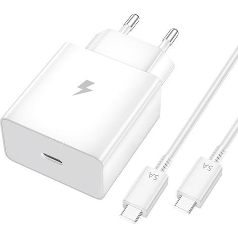 Klvgtifs Pu – 60-w-usb-c-netzteil, Schnellladefunktion Für Samsung Galaxy S26 Ultra, A17, A16, A56, A36, Usb-c-netzstecker Mit 1 M Usb-c-kabel, Weiß