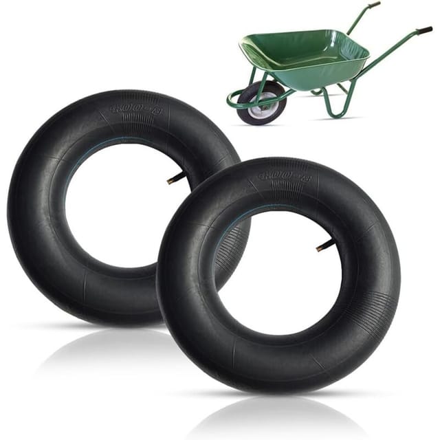 Schubkarren-innenschlauch, 2 Stück Schubkarren-innenschläuche 4.80/4.00-8, Für Handwagen, Transportwagen, Gartenwagen, Rasenmäher (schwarz)