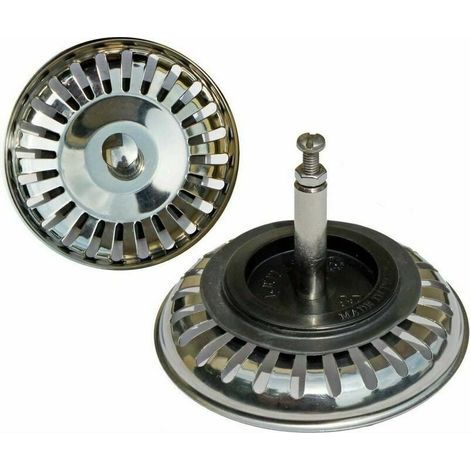 Sonstiges – Universeller 80-mm-siebkorb-ablauf Für Waschbecken – Edelstahl – Kompatibel Mit Spülbecken Mit Exzenterarmatur – Höhenverstellbar Von 65 Bis 85 Mm