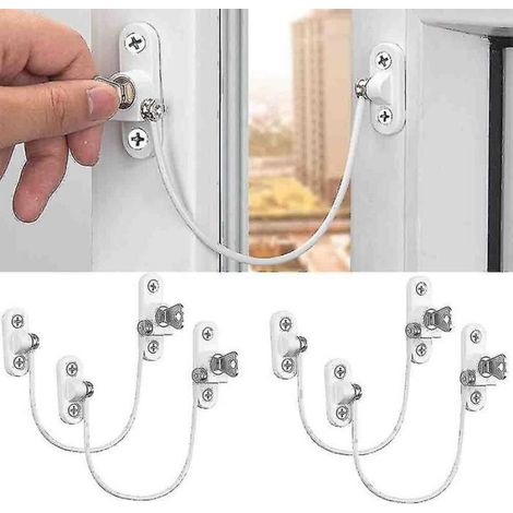 Fensteröffnungsbegrenzer – Sicherheitsseil Aus Stahl – Für Fenster Und Türen Aus Pvc, Aluminium Und Holz – 4 Stück
