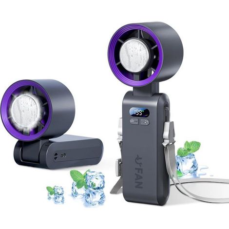 Mini-tragventilator, Foley-ventilator, Mit Led-anzeige, Kühlfunktion, 1 Bis 199 Windgeschwindigkeitsstufen, 5500mah Turbine [qw475]