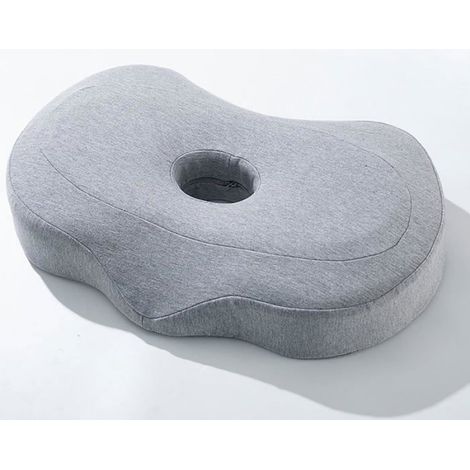 Kissen – Ohrlöcher – Nackenstütze – Maschinenwaschbar – Grau – 1 Stück