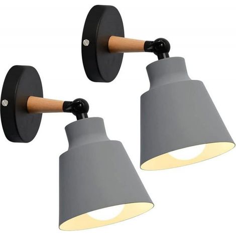 Wandleuchte – 180° Verstellbare Deckenleuchte – E27-metallfassung – Für Interieurs Im Retro-industrie-stil – 2er-set