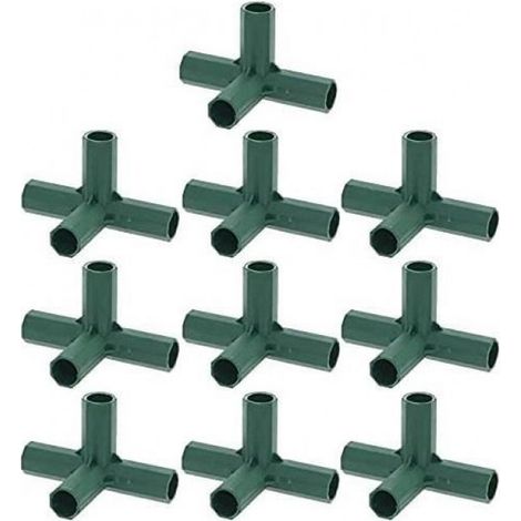 Pvc-rahmenverbinder – 10 Stück – Für Gewächshäuser, Gärten Und Metallkonstruktionen – 4 Rechtwinklige Verbinder – Grün