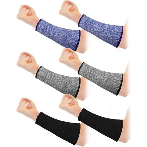 Schnittfeste Unterarmstulpen – Schutzklasse 5 – Hppe Nylon-spandex – Armschutz Für Küche, Garten Und Baustelle – 3 Paar