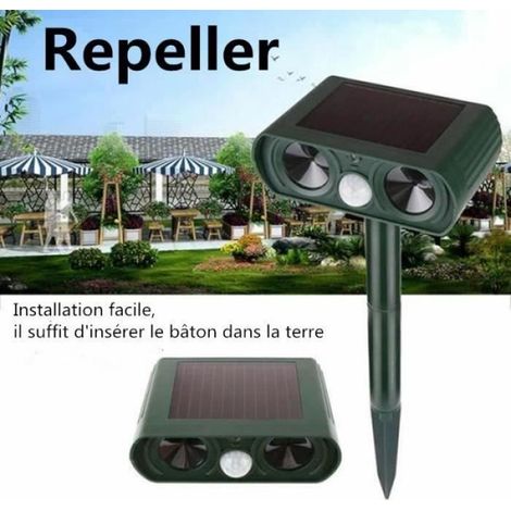 Ultraschall-abwehrgerät – Pir-sensor – Blinkende Led-leuchte – Für Katzen, Mäuse Und Insekten – Solarbetrieben Und Wiederaufladbar – 1 Stück