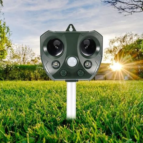 Ultraschall-katzenabwehrgerät – Wasserdicht (ip66) – Solar- Und Usb-betrieben – 10 M Reichweite – 110° Abstrahlwinkel – 1 Stück