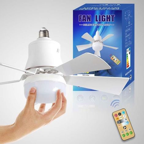 Kabelloser Led-deckenventilator Mit Fernbedienung, Dimmer, E27-fassung, 30 W Leistung, Modernem Design, Geeignet Für Schlaf- Und Wohnzimmer.