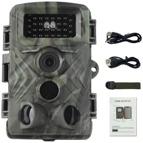 Multifunktionale 1080p 58mp Ip66 Wasserdichte Wildtierüberwachungskamera, Tragbare Infrarotkamera Für Den Außenbereich Mit 34 Leds