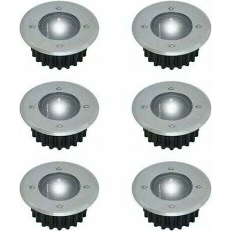 Einbau-led-solarstrahler – 6er-pack – Rund – Durchmesser 85 Mm – Für Den Außenbereich