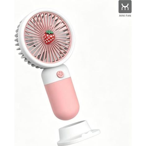 Mini-ventilator, Tragbar, Per Usb Aufladbar, Mit 3 Geschwindigkeitsstufen Und Faltbarem Ständer, Ideal Für Büro Und Reisen.