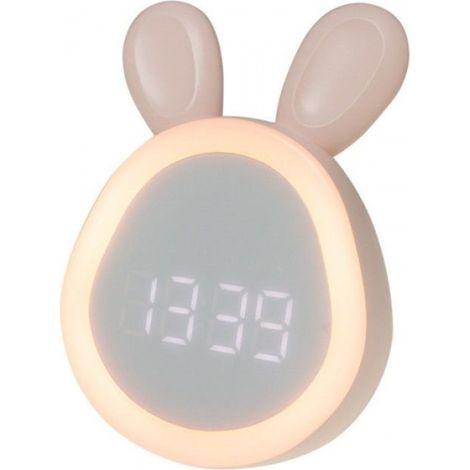 Hasenwecker – Wiederaufladbarer 1500-mah-akku – 2 Wochen Akkulaufzeit – Usb-anschluss – Rosa – Abmessungen: 88 X 73,5 X 112 Mm – 1 Stück