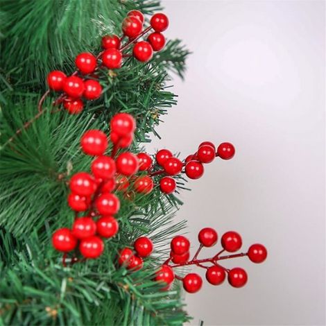 Künstliche Beeren – Rote Weihnachtsdekoration – Kirschblüten-imitation – 30 Stück