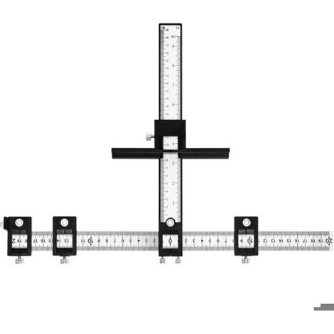 Bohrschablone Für Türgriffe – Schwarzer Stahl – Metrische/imperial-laserlineal – Präzises Bohren Für Türgriffe – 1 Stück