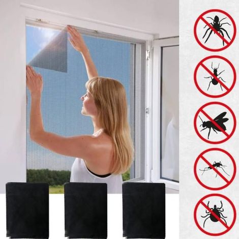 Moskitonetz – 150 X 200 Cm – Klettverschluss – Für Fenster – 3er-pack