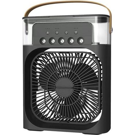 Wiederaufladbarer Sprühventilator – Tragbar – Kühlender Ventilator Und Luftbefeuchter – Schwarz + 18,5 X 8,5 X 26 Cm