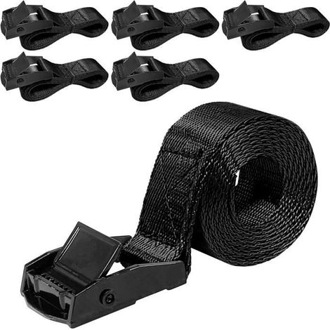 Befestigungsgurte – 6er-pack – Kurze Länge (1 Meter) – Metallschnalle – Feststellverschluss