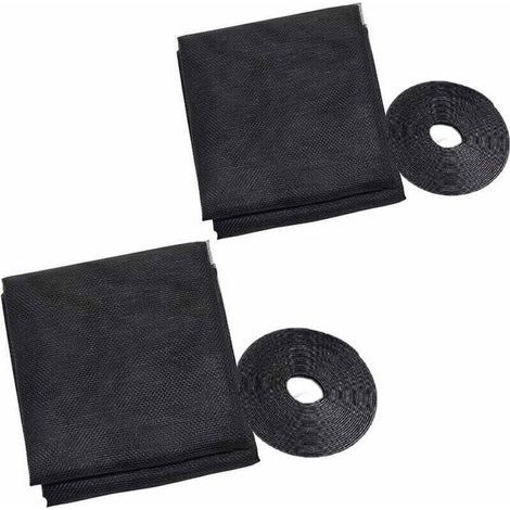 Fenster-moskitonetz – Schwarz – 130 X 150 Cm – 2er-pack