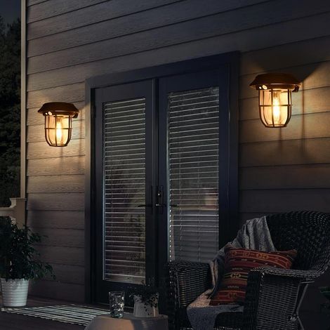 Set Mit 2 Solar-außenleuchten Mit Bewegungsmelder, Außenwandleuchten, Vintage-hängeleuchten Für Terrasse, Veranda Und Innenhof