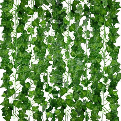 Künstliche Efeugirlanden – 12er-pack, 210 Cm Länge – Realistische, Hängende Kunstranken Für Die Dekoration Von Schlafzimmer Und Garten Im Innen- Und Außenbereich, Künstliche Grüne Kunststoffpflanzen