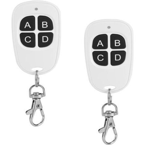 Universelle 4-kanal-fernbedienung (433 Mhz) Für Tor/garage – Kompatibel Mit Dem Lerncode Ev1527 – 2er-pack Drahtlose Sender