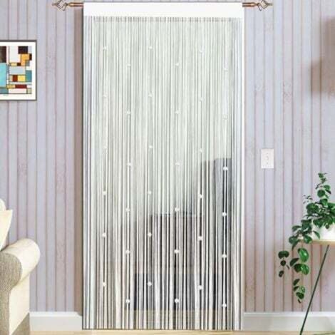 Perlenbesetzter Fliegengitter-türvorhang Für Den Außenbereich – 100 X 200 Cm, Weiß, Raumteiler Und Insektenschutz