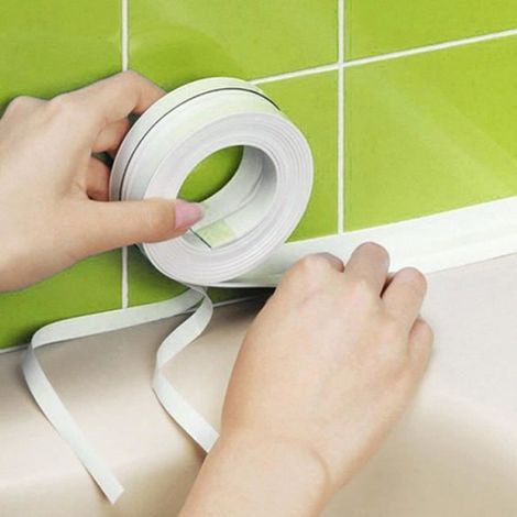 Dichtungsband – Weißes Pvc – 3,2 M X 3,8 Cm – Für Küchen- Und Badezimmerfugen – 1 Stück
