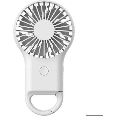 Tragbarer Ventilator – Mini-ventilator – Tragbarer Usb-ventilator – Kühlung – Mit Karabinerhaken – Kunststoff – Weiß