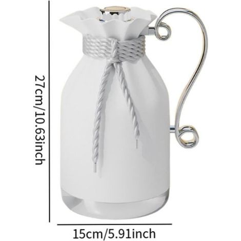 Kaffeekanne – Isolierte Teekanne 950 Ml – Gehärtetes Glas – Für Zuhause, Treffen, Feiertage – Weiß