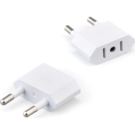Us-zu-eu-adapter – 220 V Wechselstrom – Für Standard-us-stecker – Weiß – 2er-pack